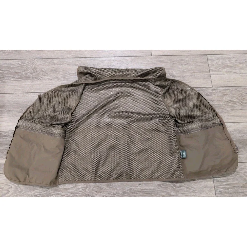 OUTDOOR MESH FLY FISHING VEST KHAKI UTILITY CARGO MEN'S SIZE LARGE EUC